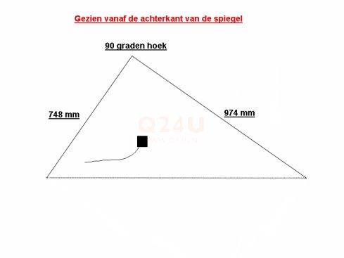 Badezimmerspiegelheizung, Dreieck 748 x 974 mm