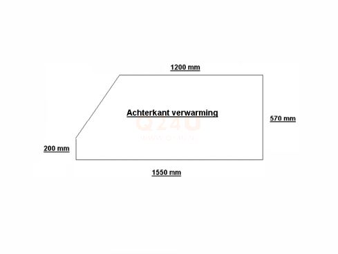 Badezimmer-Spiegelheizung, fünfeckig. 1550 x 570 mm, 230 Volt, siehe Abbildung