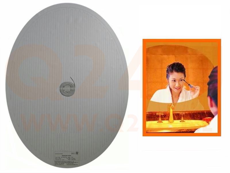 Spiegelheizung Badezimmer Oval 500 × 700 mm, 50 x 70 cm 230 volt