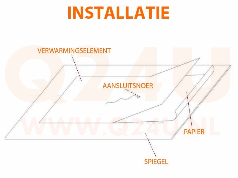 Spiegelheizung Badezimmer Rechteckig 265 x 805 mm 230 volt